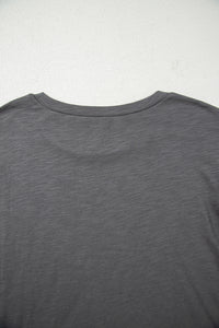 Dark Grey Double Ruffled Short Sleeve Plus Size Top